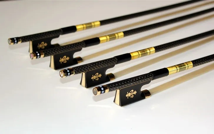 1 Máy Tính Mới PRO 4/4 3/4 1/2 1/4 Szie Sợi Carbon Vĩ Cầm Cung Với Grillwork Gỗ Mun Ếch Khắc Hoa
