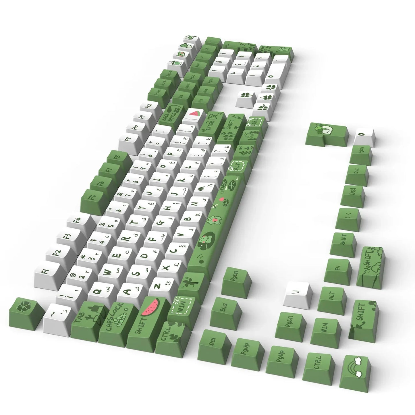 129 Phím Keycaps Tiếng Ả Rập Bộ PBT/ABS Cherry Profile OEM Keycap Gaming Tùy Chỉnh Cá Tính Dễ Thương Cho Switch MX Bàn Phím Cơ
